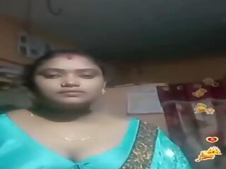 Tamil Indian BBW Blue Silky Blouse Live, dirty movie 02
