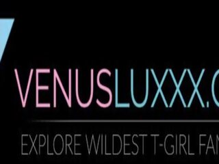 Attractive shemale stunner Venus Lux masturbates in kinky solo