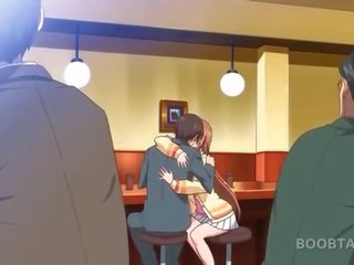 Redhead anime school doll seducing her cute teacher